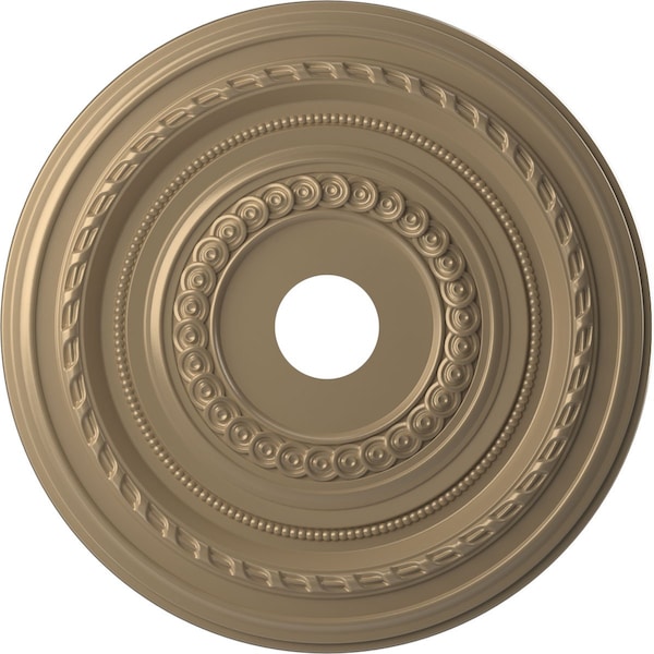Ekena Millwork Cole PVC Medallion (Canopies up to 6"), 22"OD x 3 1/2"ID x 1"P, Universal Metallic Champagne Mist CMP22COECE - main